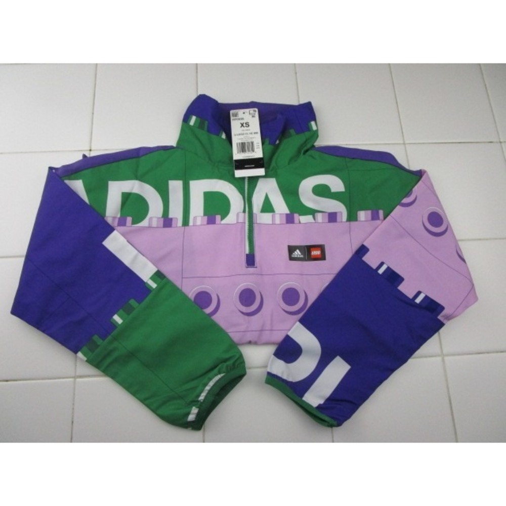 Kids Adidas Classic X Lego Half Zip Windbreaker Jacket Size XS HP0938